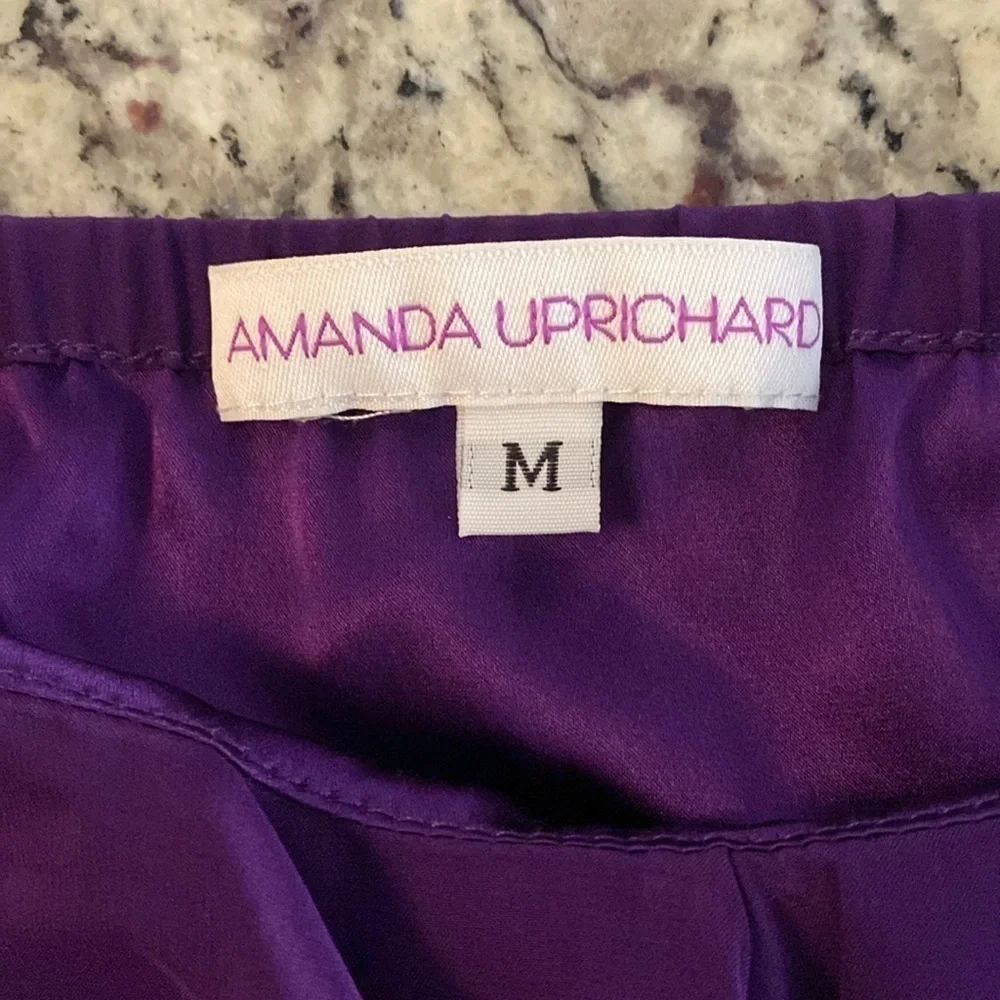 Amanda Uprichard Purple Silk Ruffle Blouson Tank Dress Medium M XX13